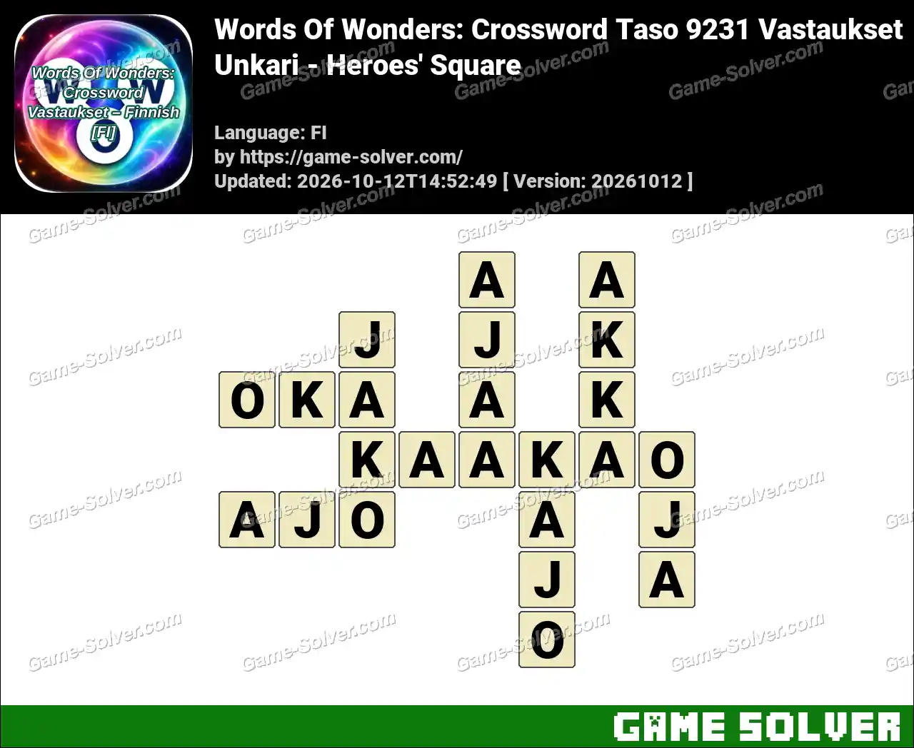 Words Of Wonders: Crossword Taso 9231 Vastaukset – Unkari – Heroes’ Square